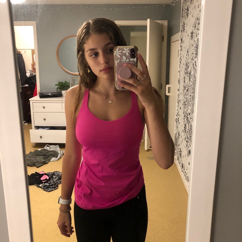 Hot pink lululemon tank